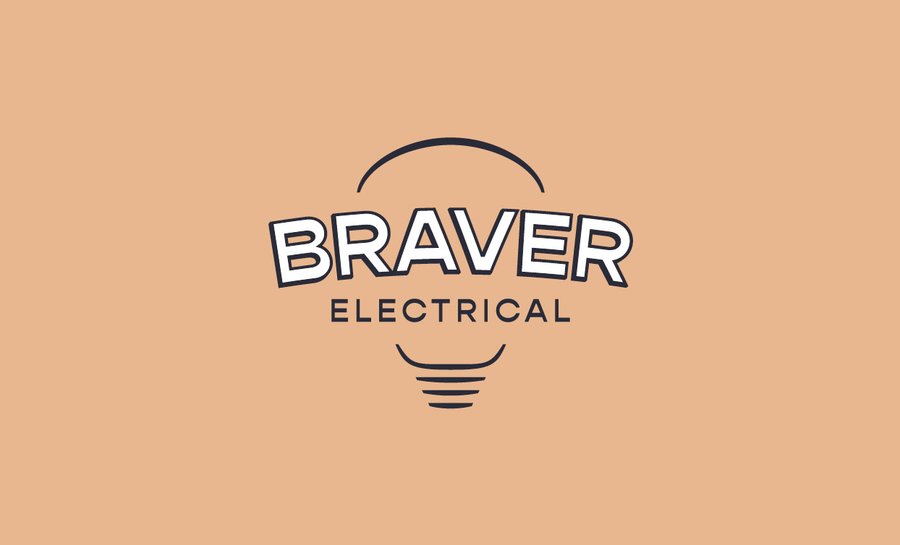 Braver Electrical logo on tan