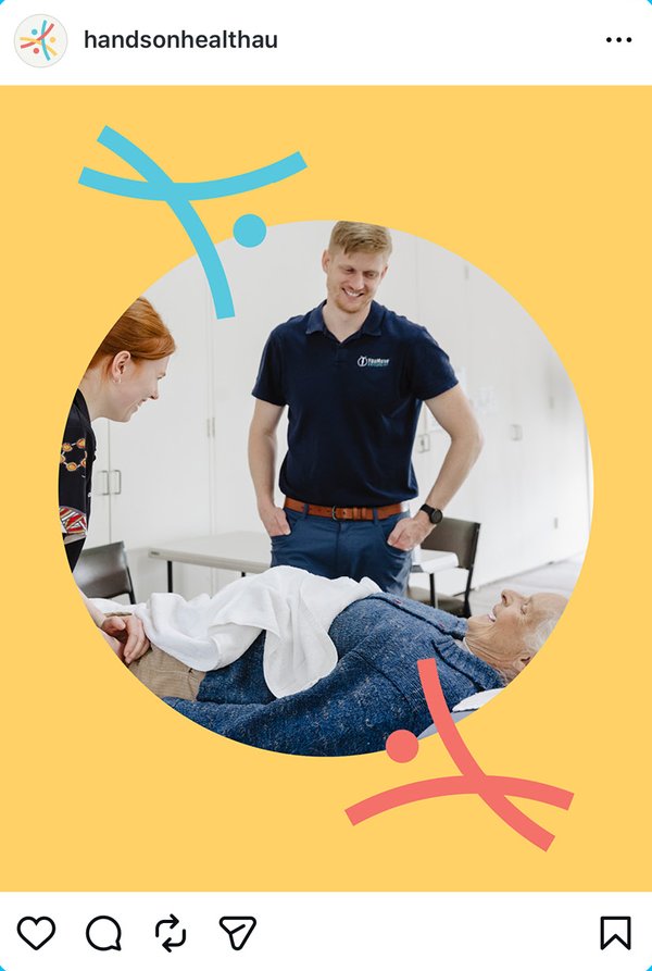 Hands-on Health practitioner photo post