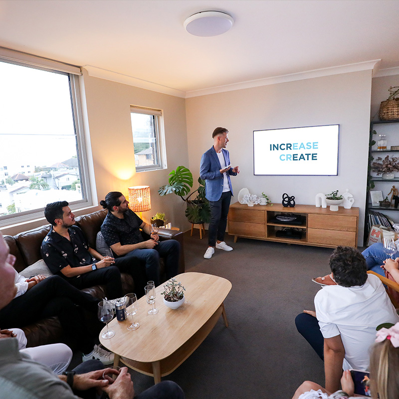 Ariel unveiling the Increate name to guests at the launch