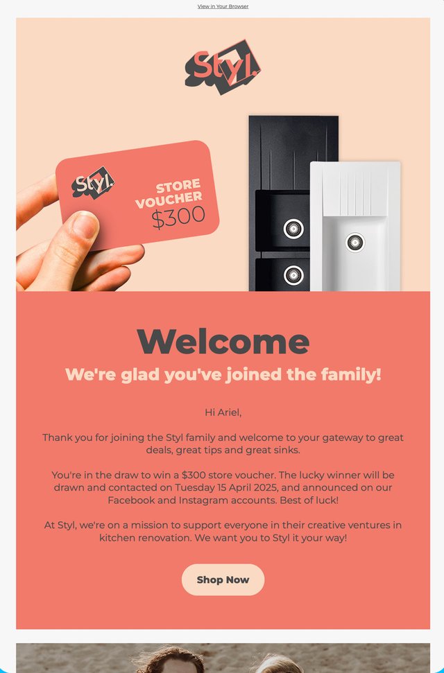Styl Design welcome email